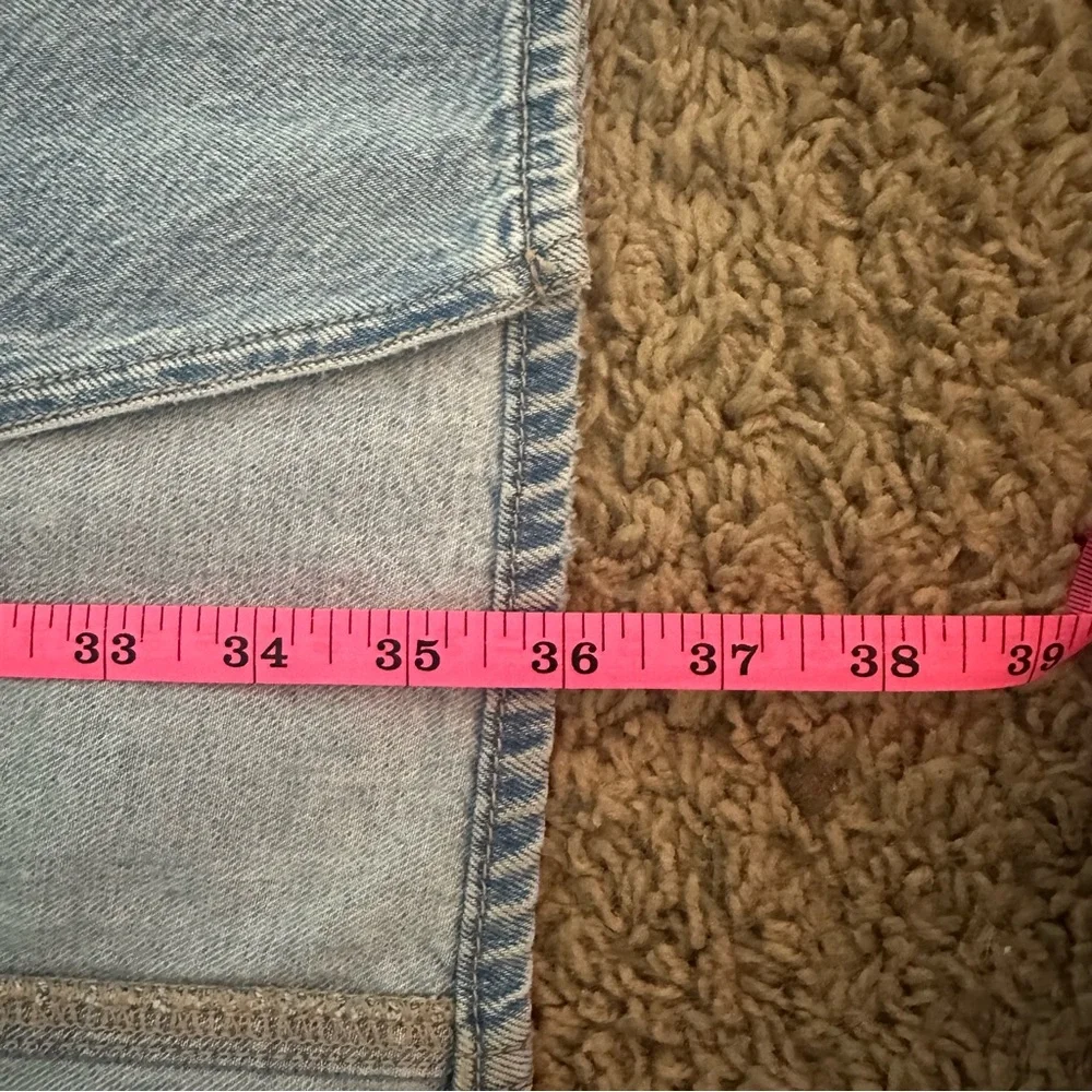 American Eagle Denim Skirt Womens 16 Low Rise Maxi Front Split Light Wash - Picture 8 of 9